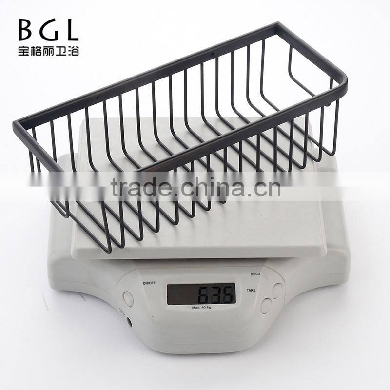 Wall mounted Bathroom accessories ORB finishing Brass Storage basket