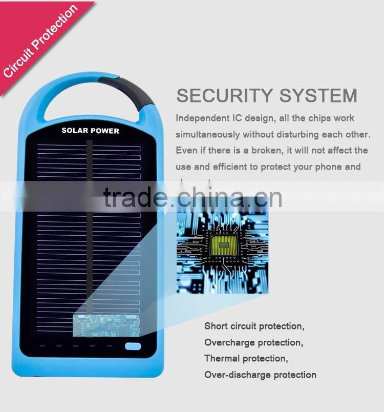 Factory hot selling 4000Mah/8000Mah backpack solar panel cell phone charger