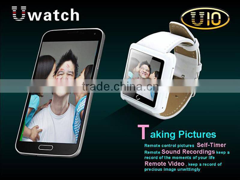 U10 Bluetooth Smart Watch WristWatch UWatch Sync Phone Call SMS APP Notification with E-compass Pedometer for Android Cellphone