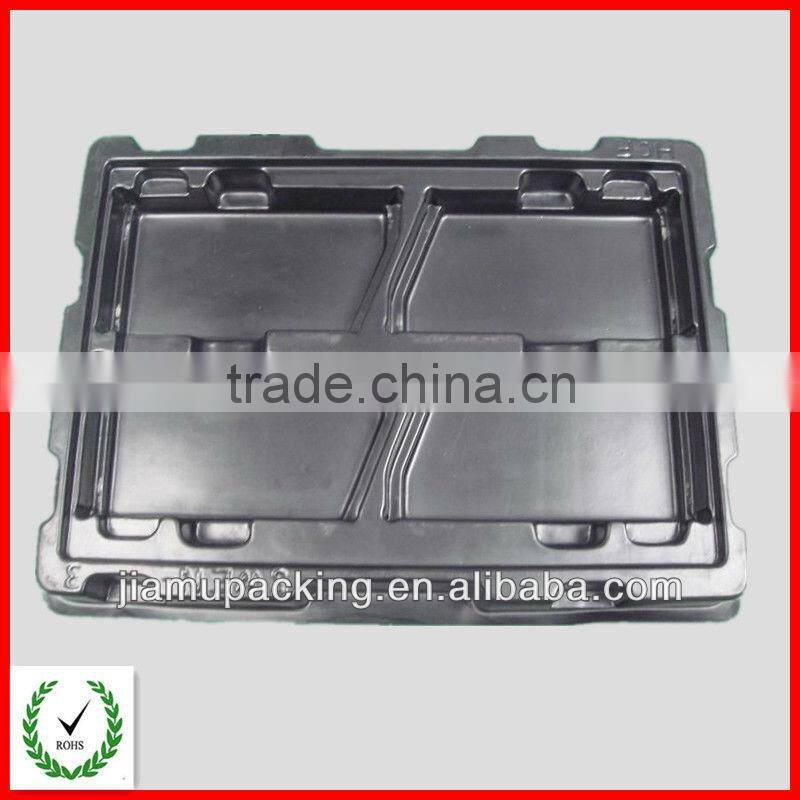 2015 New Style! PS plastic blister insert with flocking for wine package