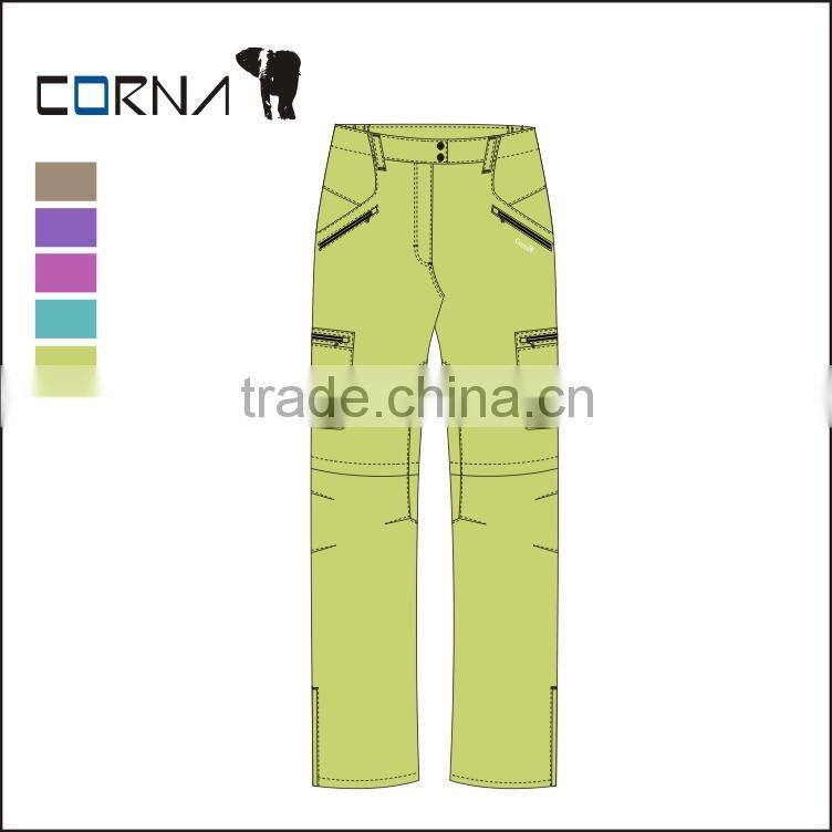 2016 new design women quick-dry and zip off cargo pants in xiamen