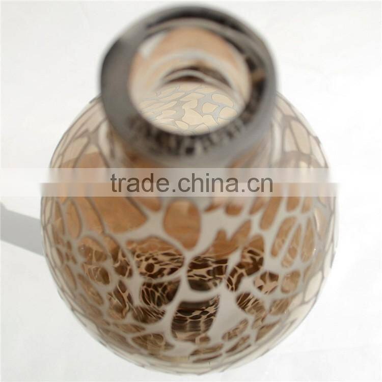 Different Design Handmade Art Wedding Decoration Flower Arrangement ,Tall Frosting Glass Vase