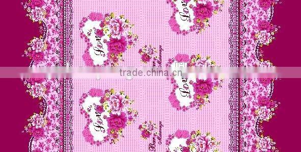 100% polyester fabric wholesale flower print style printed & dyed fabric wide width microfiber bedsheet