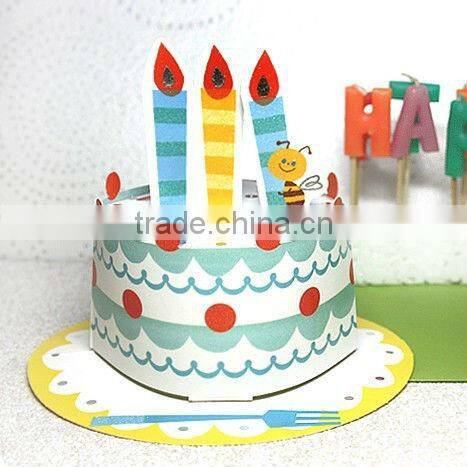 Paper birthday cake,happy birthday cards,3d birthday card