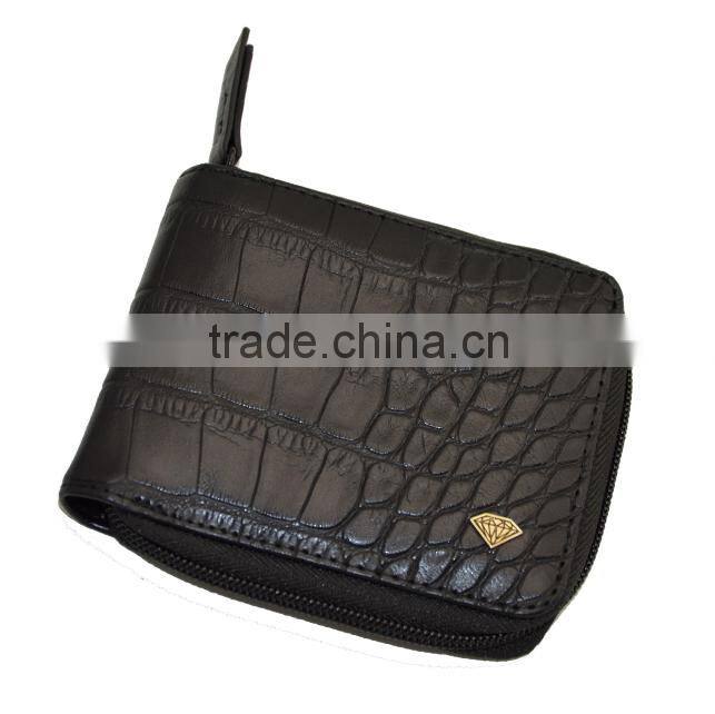 custom zipper leather wallet for men or women