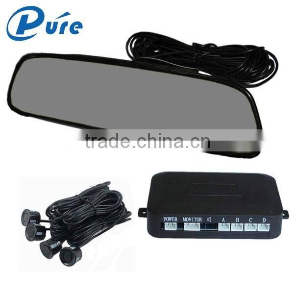 High quality led display rear view mirror car parking sensor system with 4 sensors