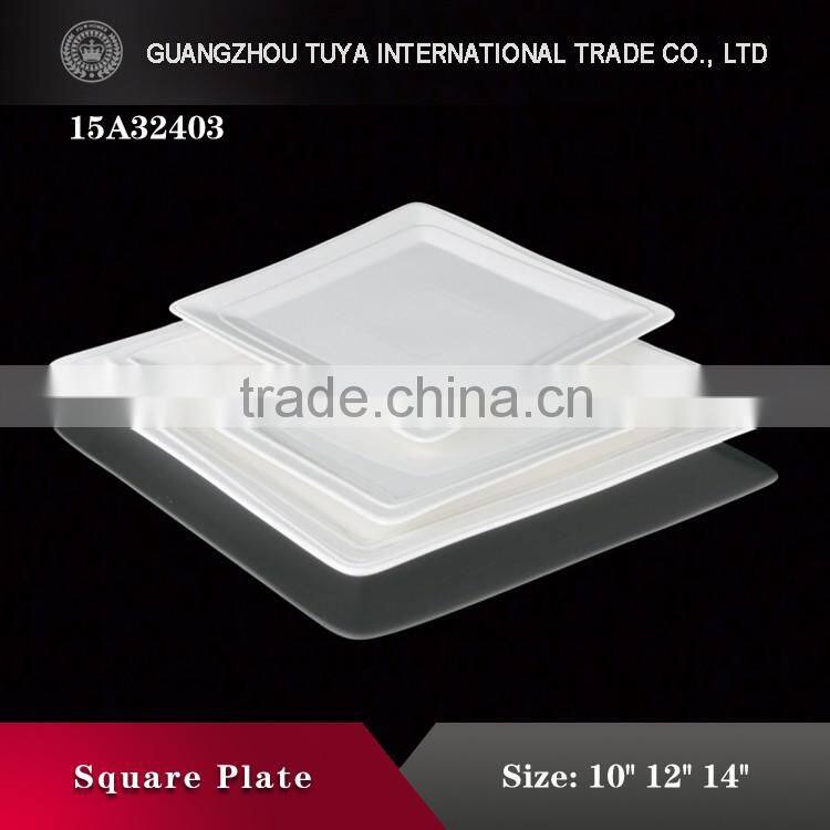 Chinese and Western microwave safe steak plate white square folding steak ceramic plate