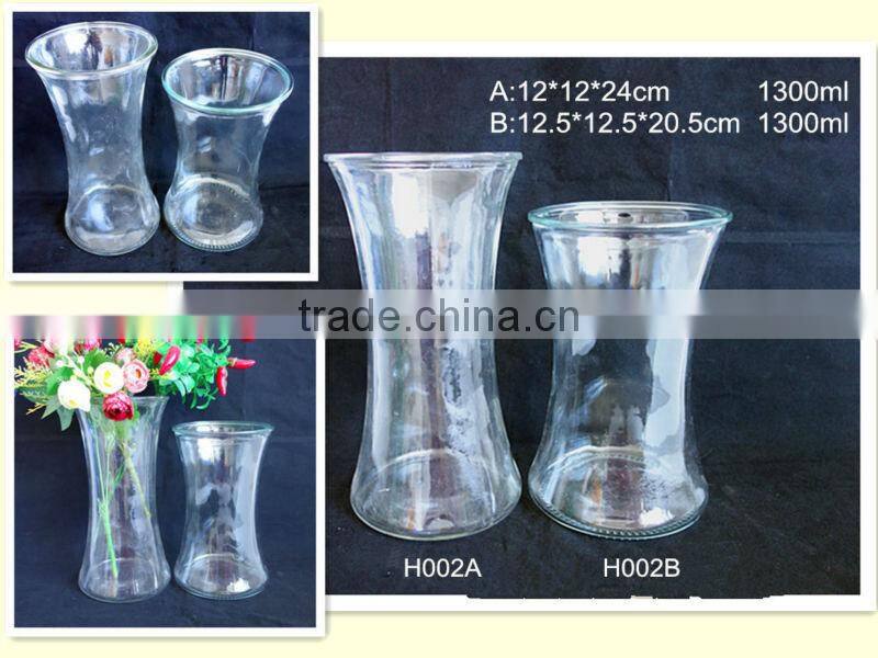 1300ml new design fashion clear glass vase