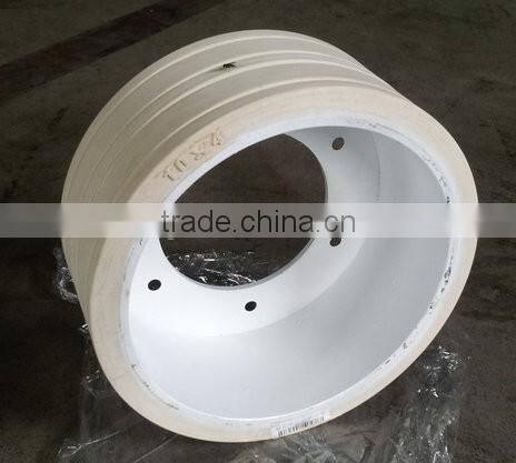 groove pattern solid tire with white rim 10x4