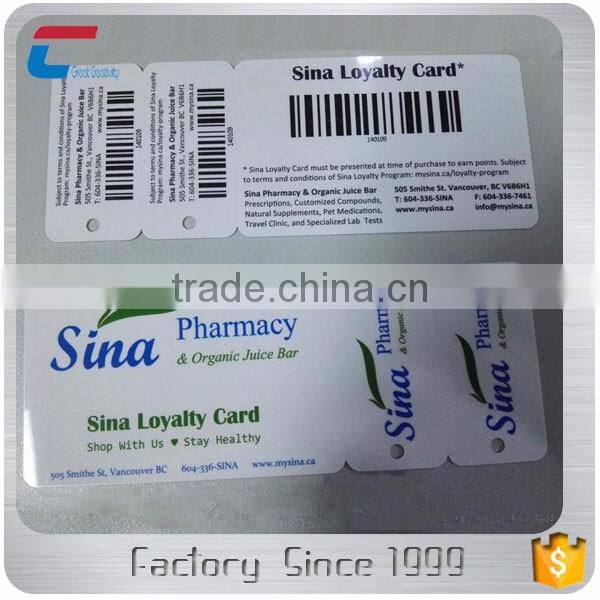 Member Loyalty Plastic Combo Cards with Varied Sequencial Barcode