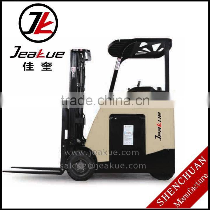 2017 New Product 1.6T Stand one AC Motor 1600kg Three Wheels Electric Forklift