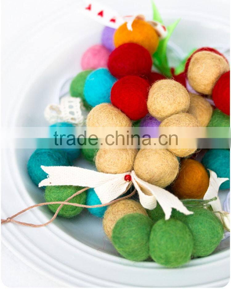Christmas Decoration colorful handmade Light Ball/colorful wool felt ball