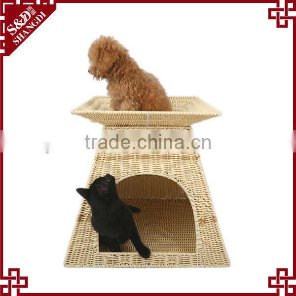 waterproof PE rattan handmade durable rattan cat house