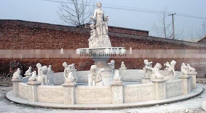 Outdoor hand carved water fountain marble