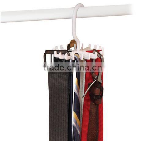 20 Holes Adjustable Plastic Rotating Tie and Belt Hanger