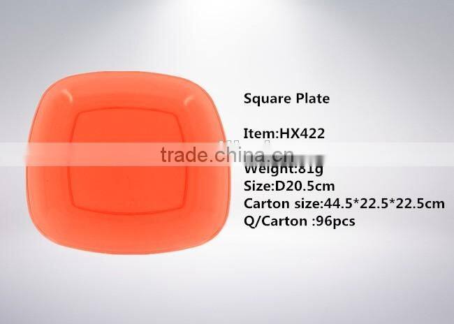 Food grade PS Arylic material square salad plate picnic set