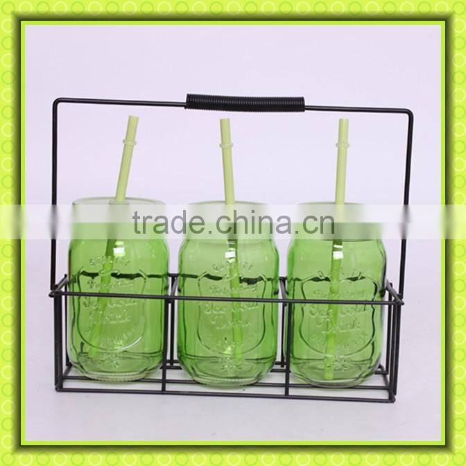 tin lid 16oz drinking jar with handle