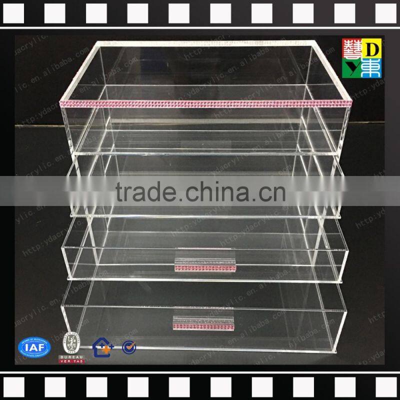 2016 Acrylic cosmetic box with drawer,clear acrylic jewelry cosmetic storage box