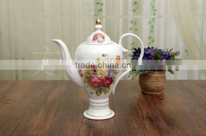 Drinkware new bone china gold arabic grace porcelain tea set with tray