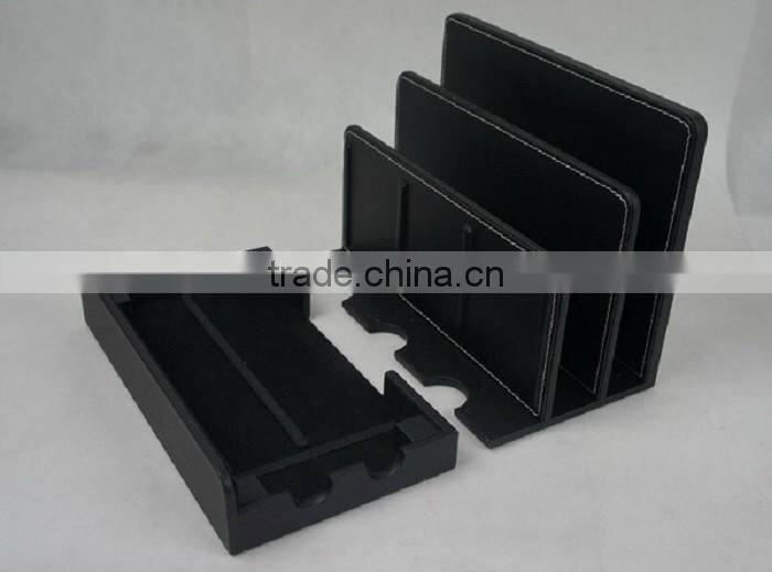 Cell Phone PVC Black Charging Organizer For Home/Ooffice/Hotel