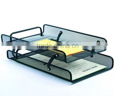Black Metal Mesh Stackable Paper File Holder