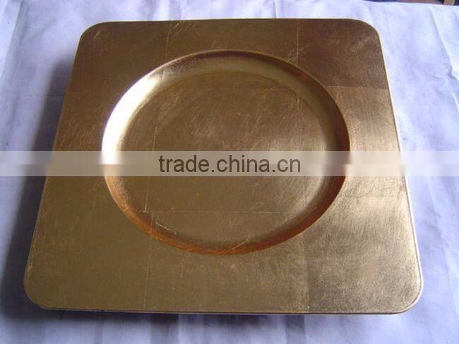 golden stylish indian centerpiece charger plate