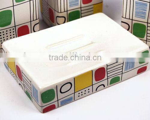 fashion square ceramic bathroom accessories set