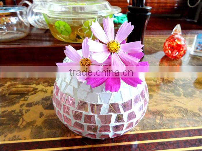 table centerpiece big mosaic glass votive holders / vases