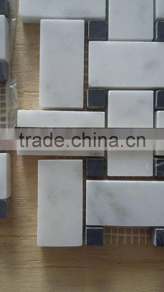 Basketweave Mosaic Tiles Bianco Carrara Mosaic Tile Carrara Marble Mosaic