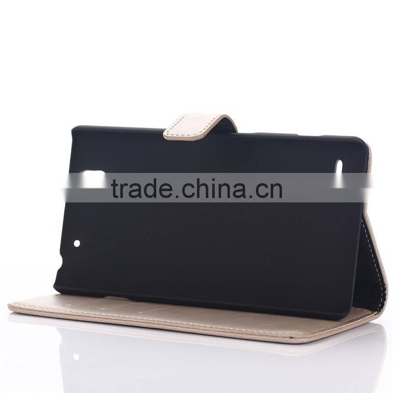 High quality crazy-horse PU card bumper/pocket cell phone case for Sony