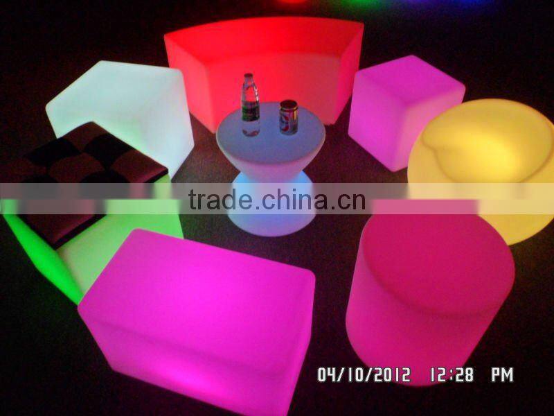 2016 Hot !outdoor color changing led plastic benches / popular bench