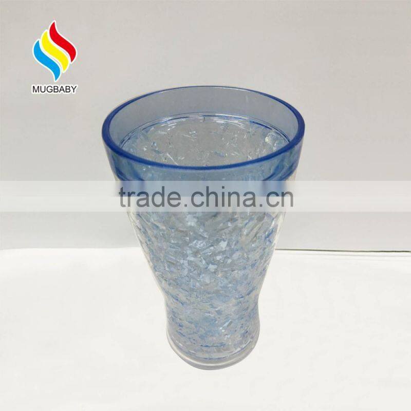 Summer Promotion Double Wall Plastic Beer Tumbler Ice Mug with Handle