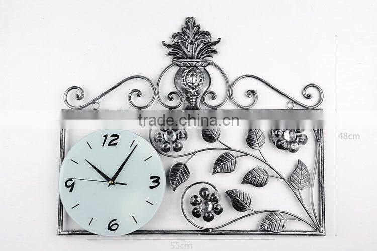 vintage flower metal wall digital clock GZH113 home accessories