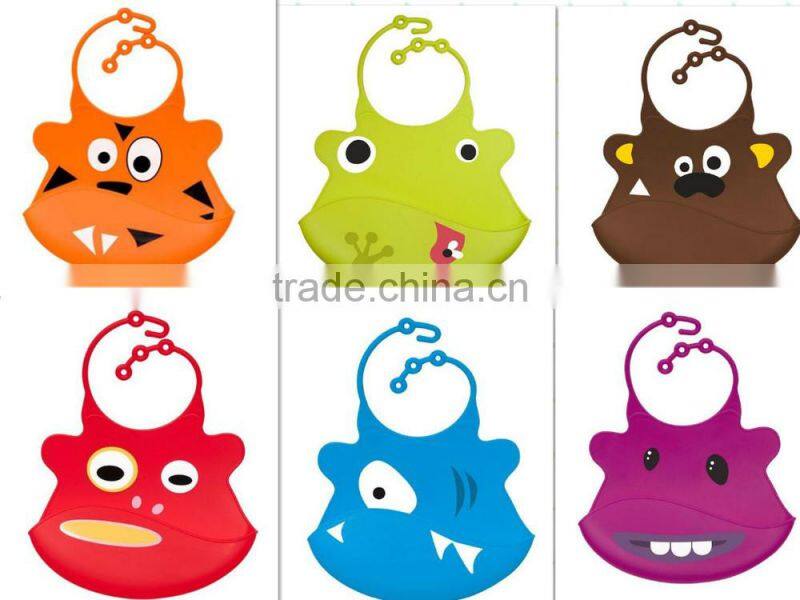 FDA Food Grade Various Animal Design Silicone Baby Bib