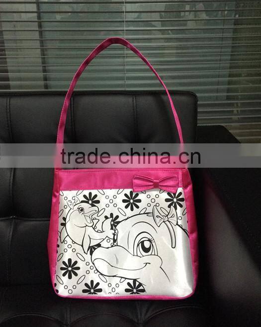 Animation style DIY schoolbag graffiti bag children Hand bag