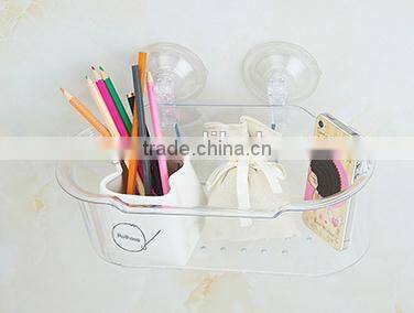 plastic transparent bathroom shelves with sucker