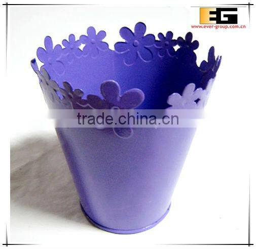 Galvanived round shape plant pot