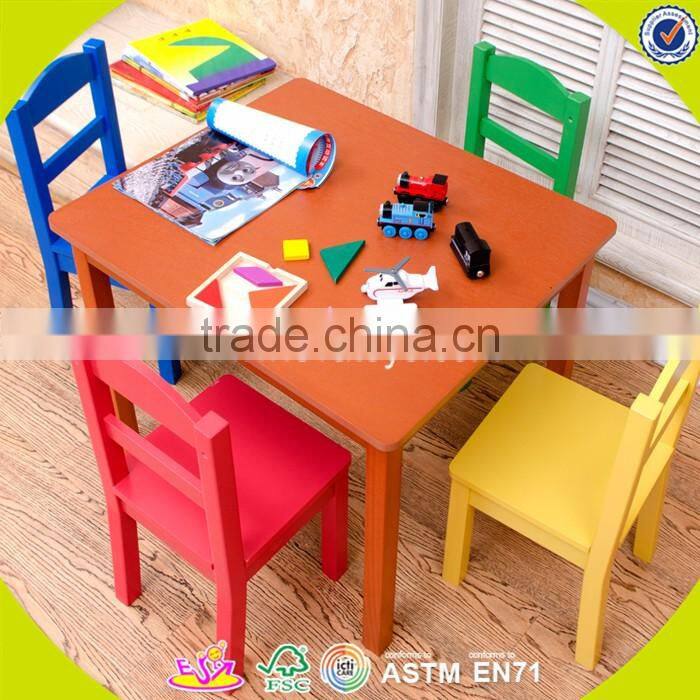 Wholesale cute style baby wooden table and chairs household top quality wooden table and chairs set W08G092