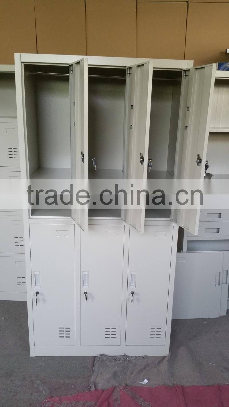 Metal Six-door Locker with One Shelf for Storage