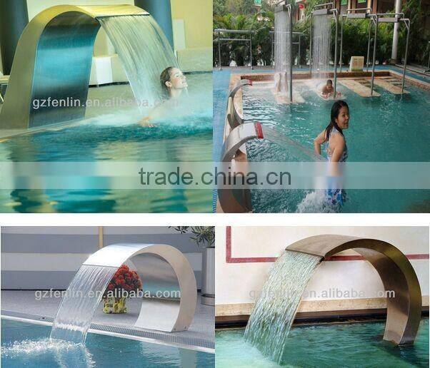 pool fountain spa stainless pool lion head colorful stone wall waterfall fountain