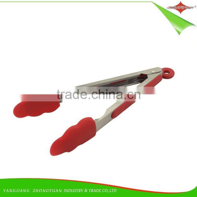 ZY-H2030 FDA&LFGB Silicone Metal Kitchen Cooking tong Food Salad Serve Clips