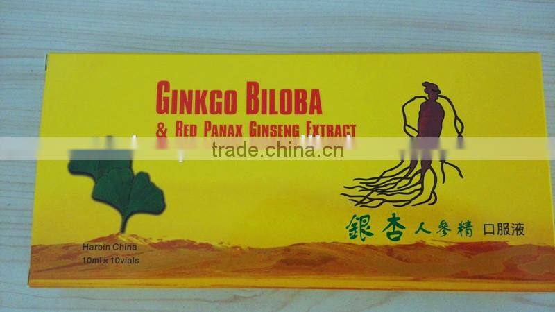 Ginkgo biloba and red ginseng oral liquid,GMP certificate ,OEM package
