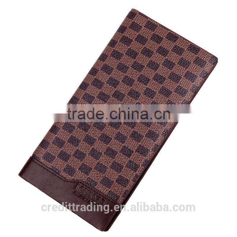 Latticed leather wallet for men