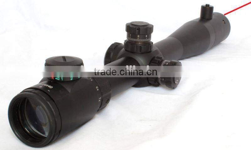 Erains Tactical Optics M14 4-14X40+R rifle scope of red green Mil-Dot Reticle with front inside red laser for Hunting Riflescope