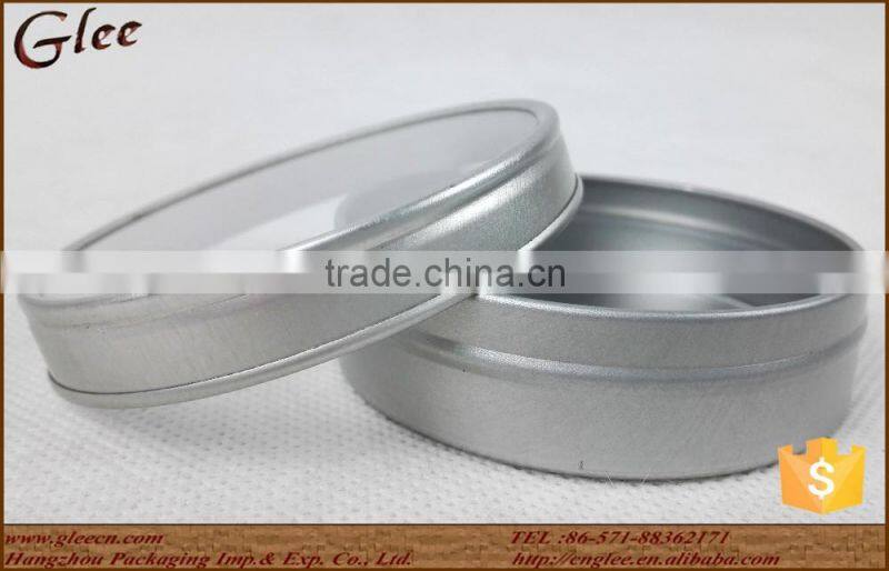 First quality round tin box with PVC window for wholesale