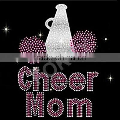 happy rhinestone hot fix motif iron on for kids garment