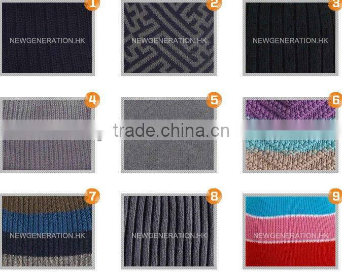 Jacquard kint beanie hat/pom pom beanie hats wholesale/cuffed knitted embroidered custom men's beanie hat