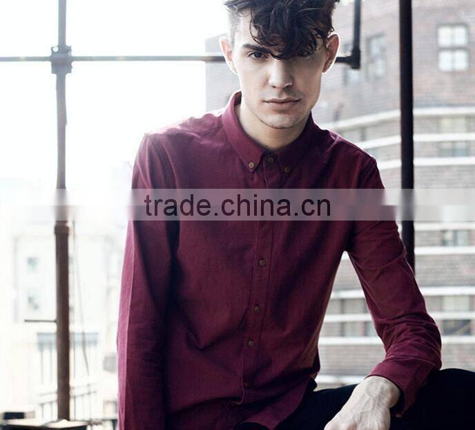 fashion slim fit 100%cotton custom men Shirt (20160124)