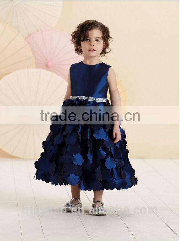 high quality satin beaded baby gown red flower girls dresses