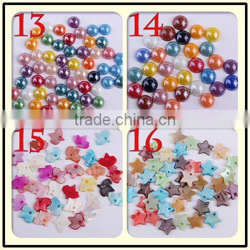 Mix flat back shell beads phone sticker handmade diy faux shell beads for fingernail decorations cheap colors shell beads
